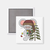 De Muis die van Kerstmis Boom verfraaien Magneet (Voorkant / Achterkant)