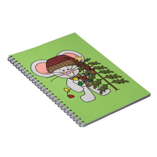 De Muis die van Kerstmis Boom verfraaien Notitieboek (Rechterzijde)