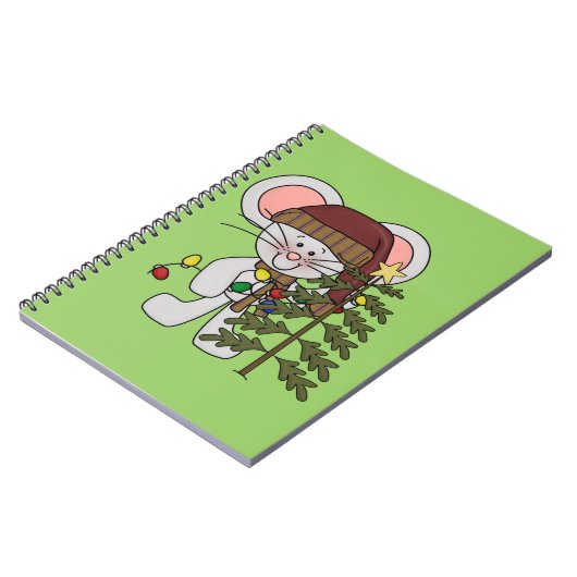De Muis die van Kerstmis Boom verfraaien Notitieboek (Linkerzijde)