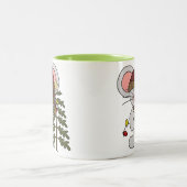 De Muis die van Kerstmis Boom verfraaien Tweekleurige Koffiemok (Center)