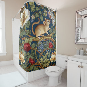 De muis en bloemen Art nouveau Douchegordijn