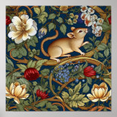De muis en bloemen Art nouveau Poster (Voorkant)