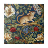 De muis en bloemen Art nouveau Tegeltje (Voorkant)