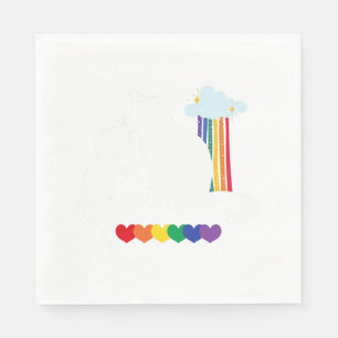 De muis en de kat vrienden LGBT regenboog vlag Servet