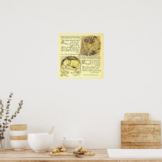 De muis en de leeuw Walter Crane Poster (Keuken)