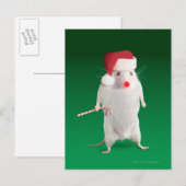 De muis kleedde zich als Kerstman Feestdagenkaart (Voorkant / Achterkant)