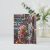 De muis komt naar de thee briefkaart (Staand voorkant)