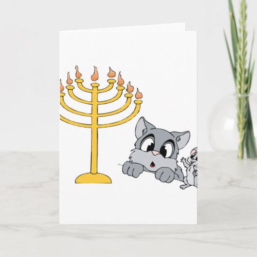 De Muis Menorah van de kat Feestdagen Kaart (Voorkant)