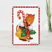 De Muis van Candycane Feestdagen Kaart (Voorkant)