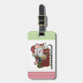 De Muis van de kerstman met Slee Bagagelabel (Voorkant verticaal)