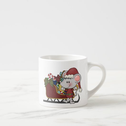 De Muis van de kerstman met Slee Espresso Kop (Rechts)