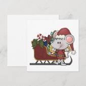 De Muis van de kerstman met Slee Feestdagenkaart (Voorkant / Achterkant)
