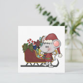 De Muis van de kerstman met Slee Feestdagenkaart (Staand voorkant)