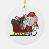 De Muis van de kerstman met Slee Keramisch Ornament (Voorkant)