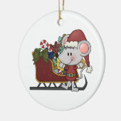 De Muis van de kerstman met Slee Keramisch Ornament (Links)