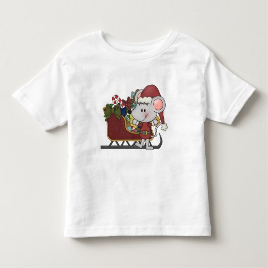 De Muis van de kerstman met Slee Kinder Shirts (Voorkant)