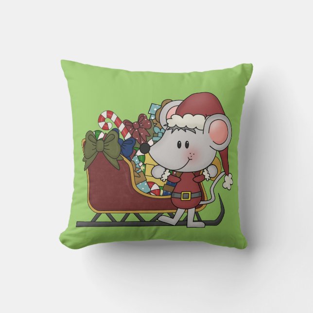 De Muis van de kerstman met Slee Kussen (Voorkant)