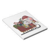 De Muis van de kerstman met Slee Notitieblok (Schuin)