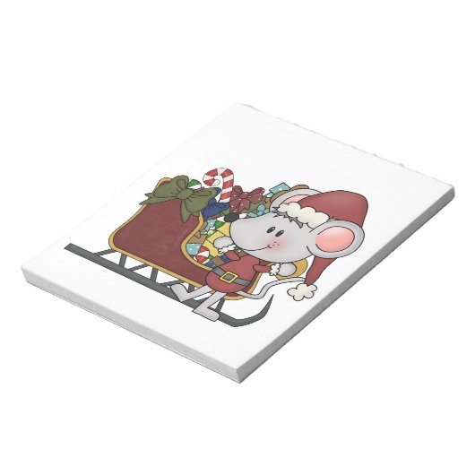 De Muis van de kerstman met Slee Notitieblok (Linkerzijde)