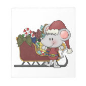 De Muis van de kerstman met Slee Notitieblok (Voorkant)