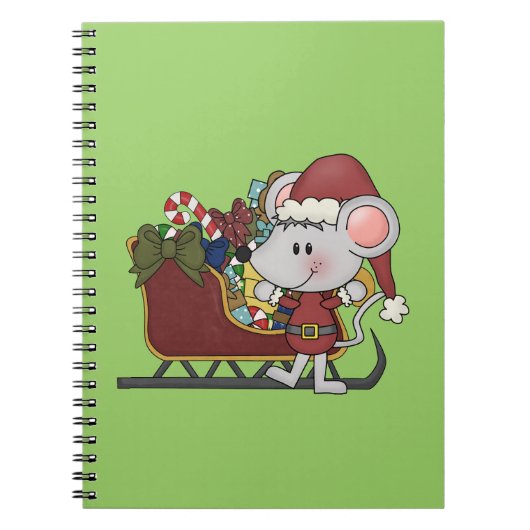 De Muis van de kerstman met Slee Notitieboek (Voorkant)