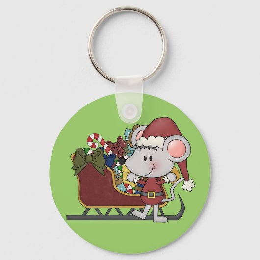 De Muis van de kerstman met Slee Sleutelhanger (Voorkant)