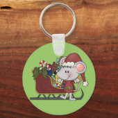De Muis van de kerstman met Slee Sleutelhanger (Voorkant)