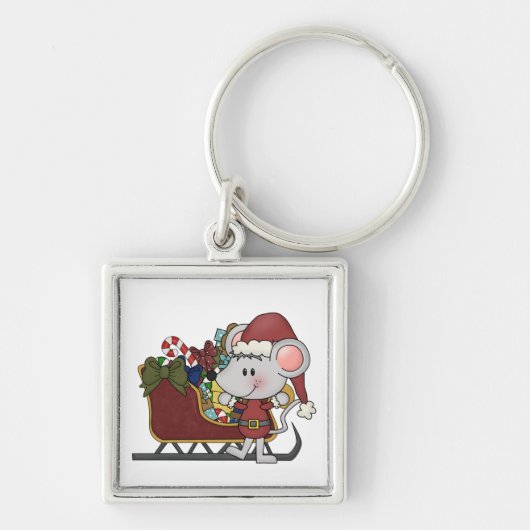 De Muis van de kerstman met Slee Sleutelhanger (Voorkant)