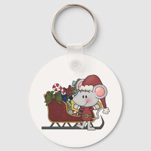 De Muis van de kerstman met Slee Sleutelhanger (Voorkant)