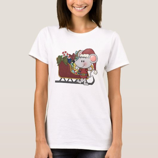 De Muis van de kerstman met Slee T-shirt (Voorkant)