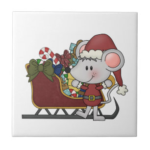 De Muis van de kerstman met Slee Tegeltje