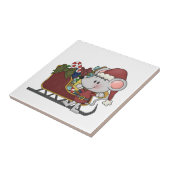 De Muis van de kerstman met Slee Tegeltje (Zijkant)