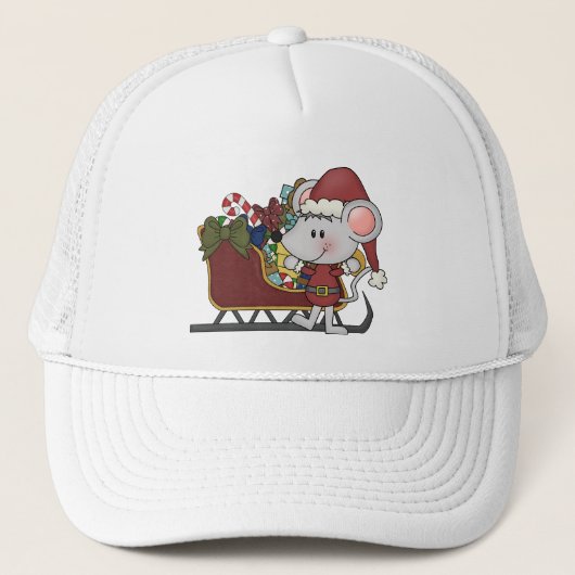De Muis van de kerstman met Slee Trucker Pet (Voorkant)