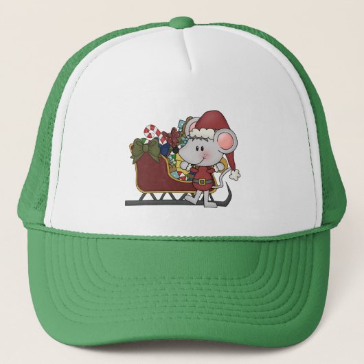 De Muis van de kerstman met Slee Trucker Pet (Voorkant)