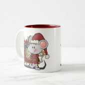 De Muis van de kerstman met Slee Tweekleurige Koffiemok (Voorkant links)