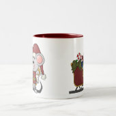 De Muis van de kerstman met Slee Tweekleurige Koffiemok (Center)