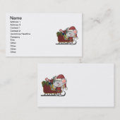 De Muis van de kerstman met Slee Visitekaartje (Voorkant / Achterkant)