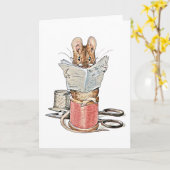 De Muis van de kleermaker op Spoel van Draad Kaart (Gele Bloem)