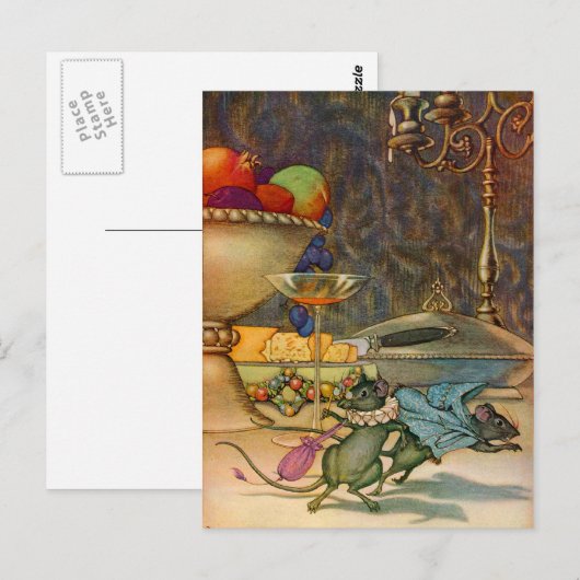 De muis van de stad en de landmuis briefkaart (Voorkant / Achterkant)