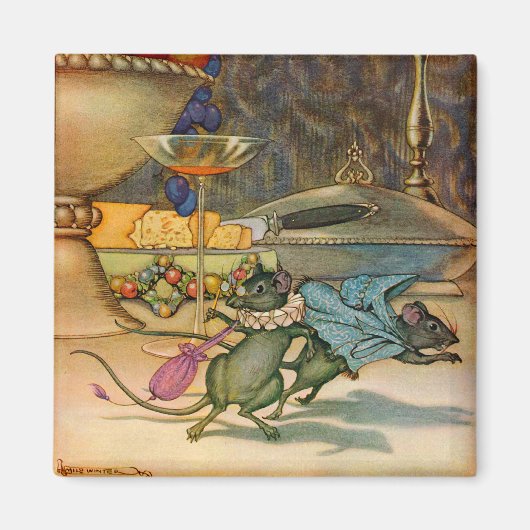 De muis van de stad en de landmuis magneet (Voorkant)
