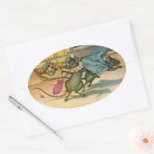 De muis van de stad en de landmuis ovale sticker (Envelop)