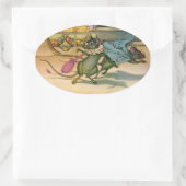 De muis van de stad en de landmuis ovale sticker (Tas)