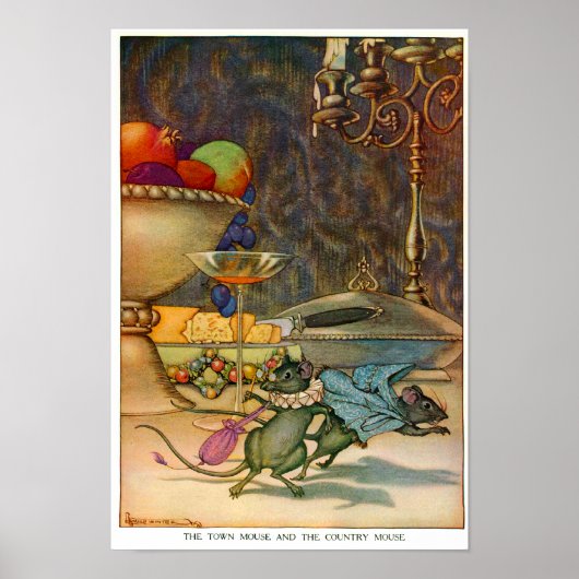 De muis van de stad en de landmuis poster (Voorkant)