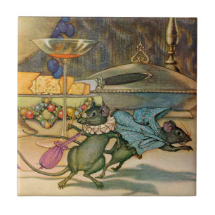 De muis van de stad en de landmuis tegeltje