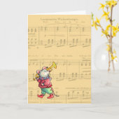 De Muis van de trompet op de Muziek van het Blad - Kaart (Gele Bloem)