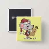 De Muis van Kerstmis en Vierkante Button 5,1 Cm (Voorkant /achterkant)