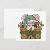 De Muis van Kerstmis in Mand Feestdagenkaart (Voorkant / Achterkant)