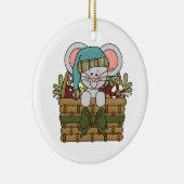 De Muis van Kerstmis in Mand Keramisch Ornament (Rechts)