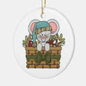 De Muis van Kerstmis in Mand Keramisch Ornament (Links)