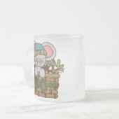 De Muis van Kerstmis in Mand Matglas Koffiemok (Voorkant links)